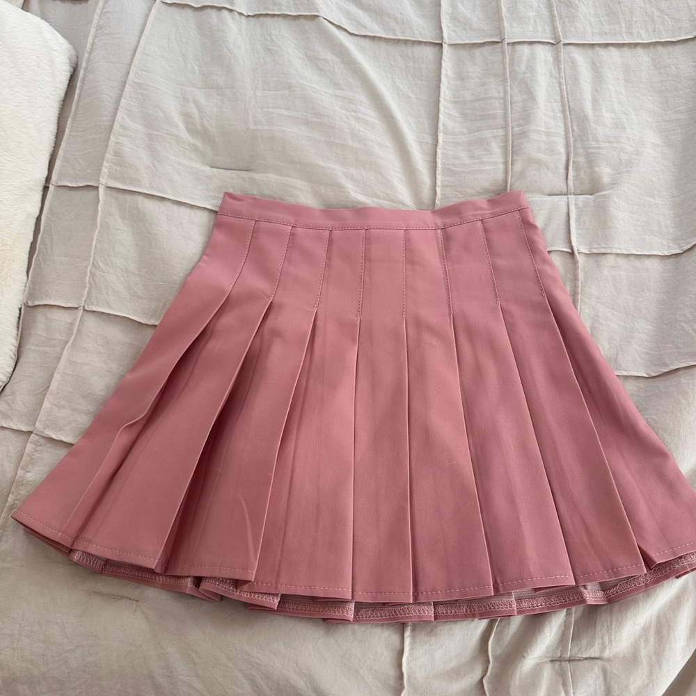Pinked Pleated Tennis Skirt